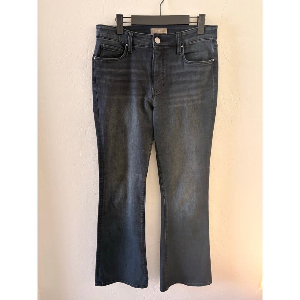 Kut From The Kloth Ana High Rise Fab Ab Flare Jeans Black Wash Size 6 Stretch